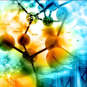 Molecules on scientific background